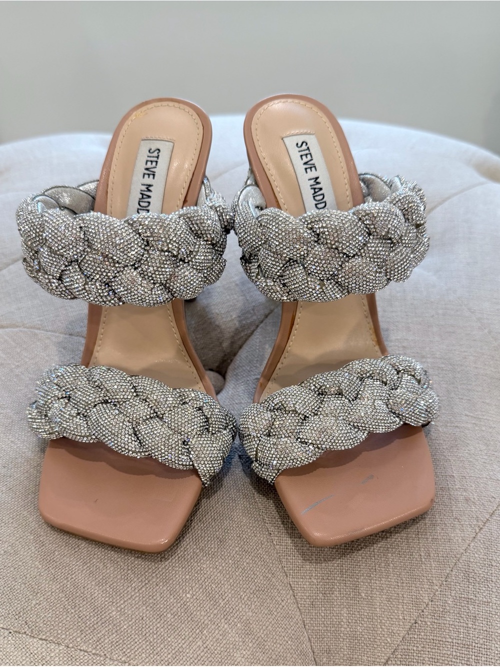 Steve Madden Kenley-R Rhinestone Braided Heels